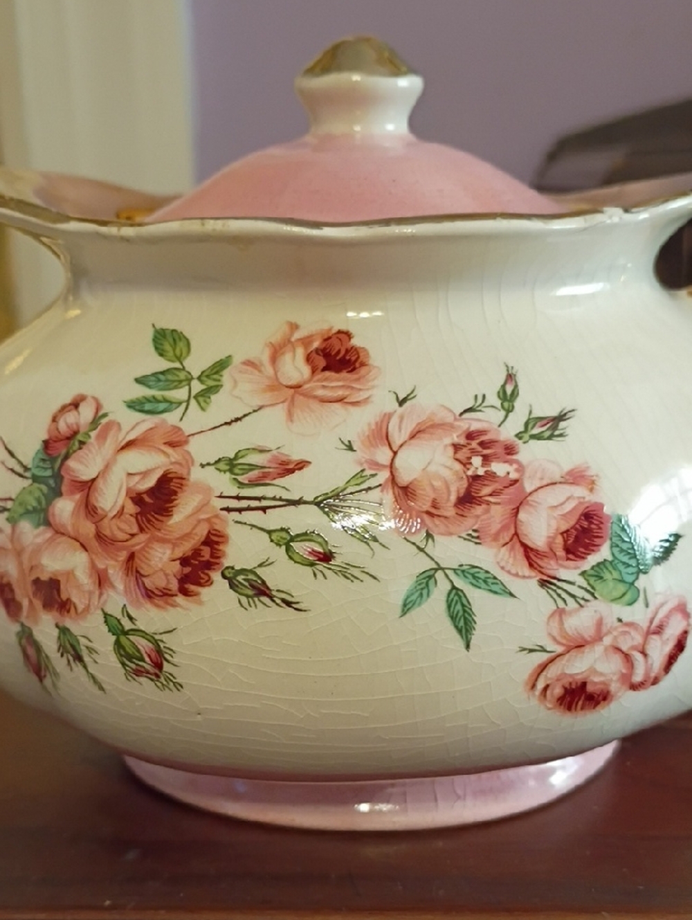 Price Kensington Vintage Pink Floral Teapot with Gold Trim - Picture 2 of 8